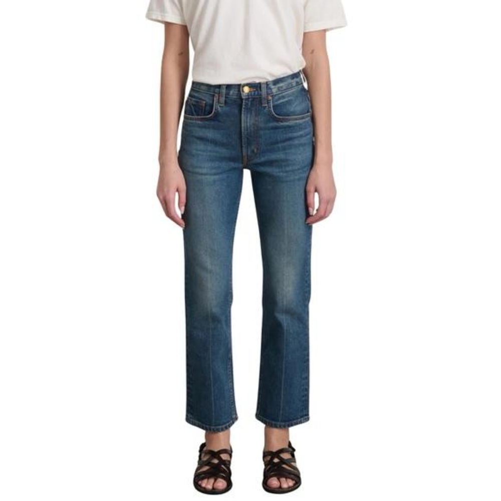 B SIDES Women's Straight Leg Jeans in Medium Blue Wash